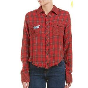Etienne Marcel Red Plaid Shirt Size Small